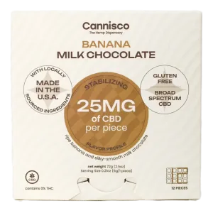 Cannisco CBD Isolate Banana Milk Chocolate is made with pure CBD isolate