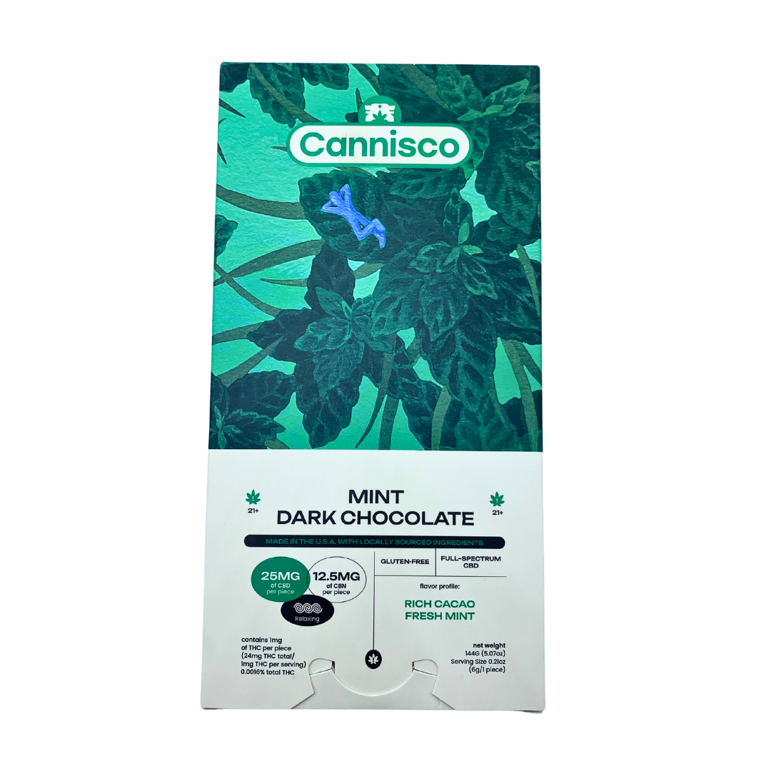 Cbd Cbn Thc Mint Dark Chocolate Bar - The Hemp Spectrum