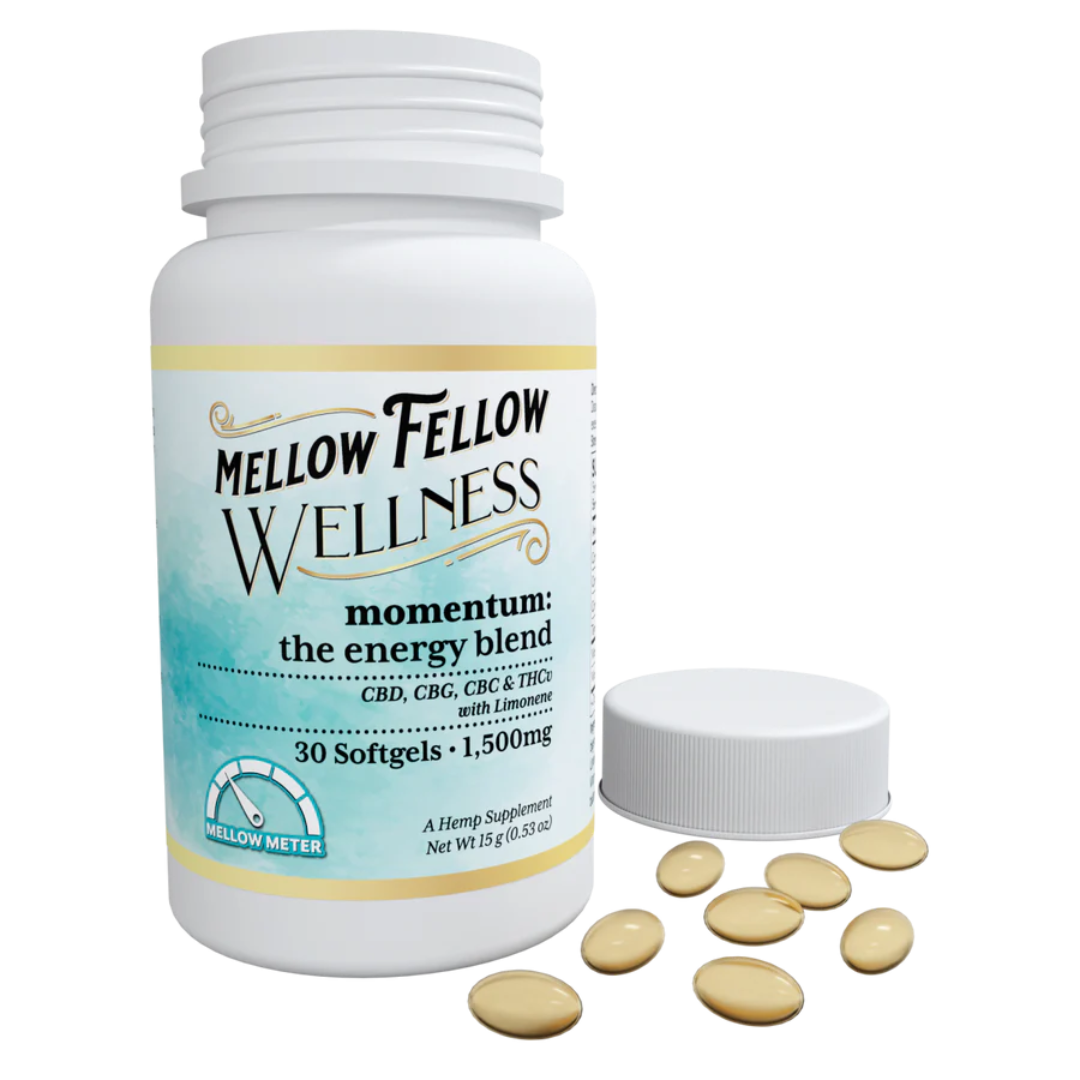 Mellow Fellow Momentum Soft Gels with CBD, CBG, CBC, THCV