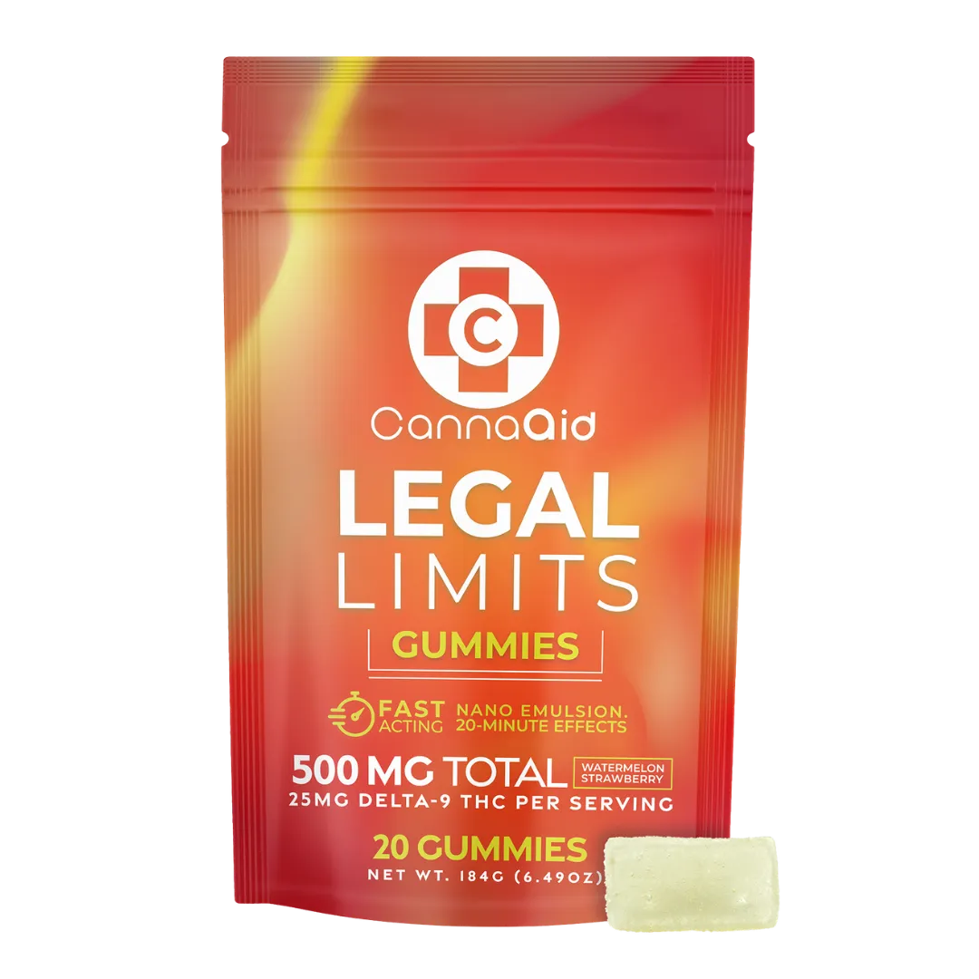 CannaAid Fast Acting Watermelon Strawberry Gummies are fast acting