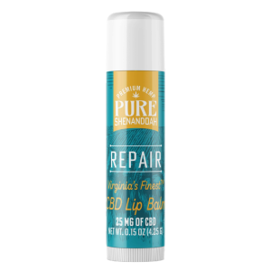 Pure Shenandoah Repair CBD Lip Balm contains 25mg CBD