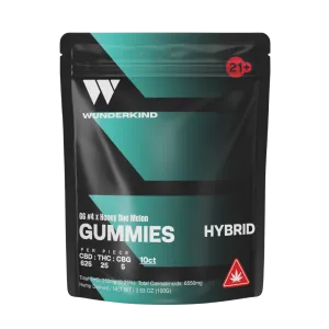 Hybrid Delta 9/CBD/CBG Honeydew Melon Gummies contain GG#4 strain specific terpenes