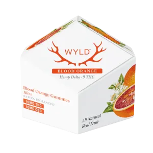 Wyld Sativa THC/CBC Blood Orange Gummies contain 10mg of each