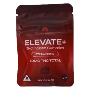 Cannisco THC/CBD Strawberry Gummies, a hemp-derived THC and CBD edible gummy 2-pack